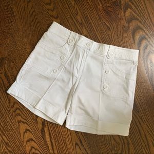 white low-rise shorts